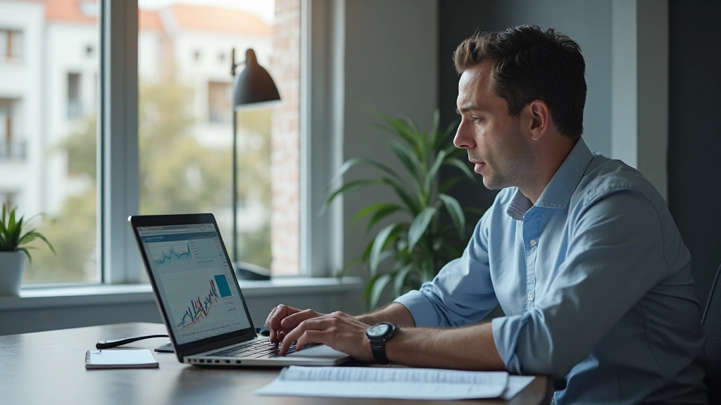 Профессиональная фотография мониторинга финансов на экране ноутбука с графиками и диаграммами
