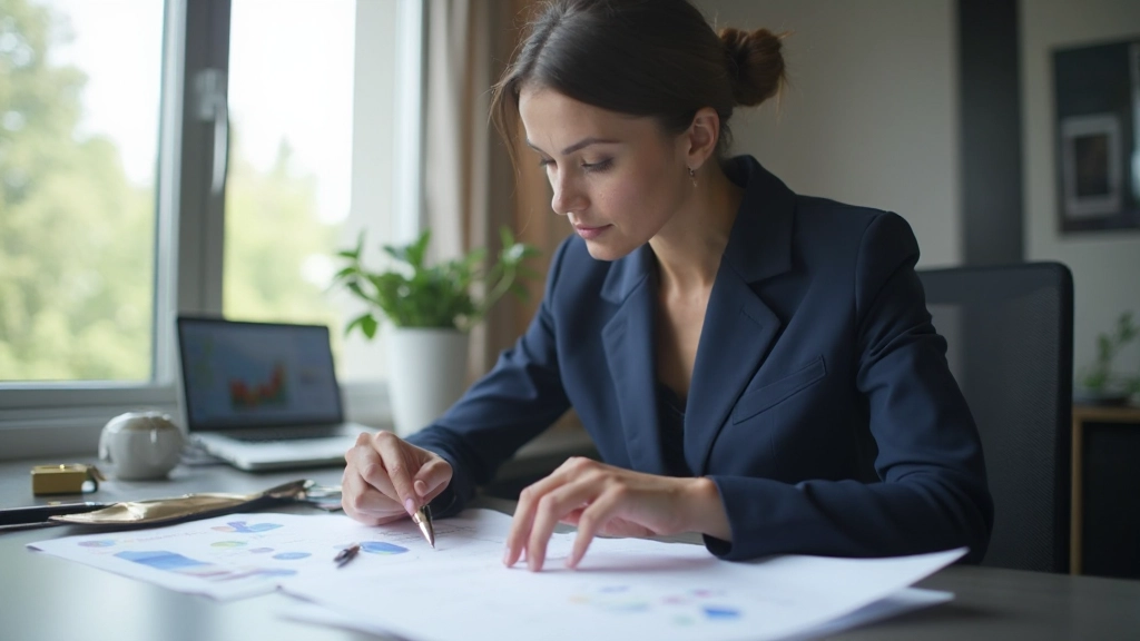 Профессиональный анализ финансовых целей с графиками и документами на столе